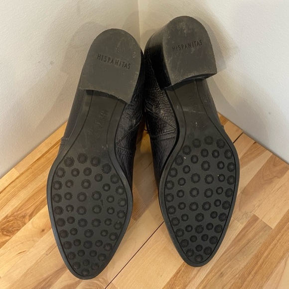 Hispanitas black & maroon brown leather ankle boots side zipper Spain booties 39 - Picture 9 of 13